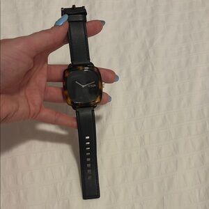 Nixon The Shutter- Hot Stepper Black leather w/ tortoise shell watch
